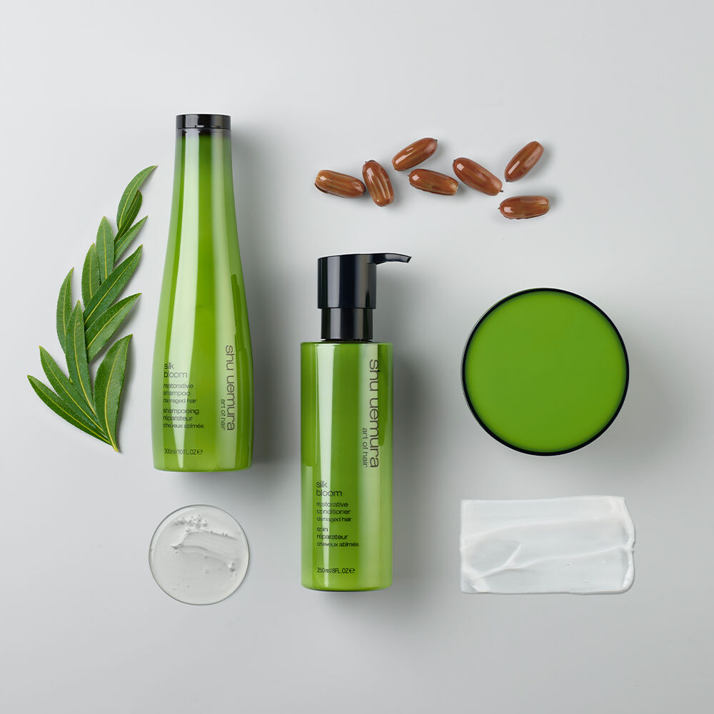shu uemura art of hair silk bloom damaged hair care set collection