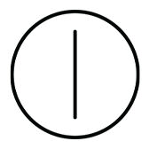 Icon of a vertical line inside a circle.